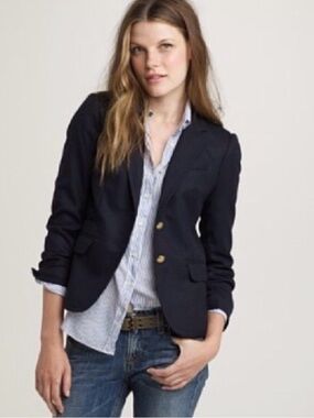 Classic J. Crew Schoolboy Blazer in Navy